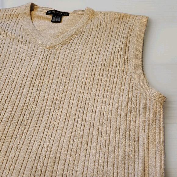 Geoffrey Beene Classic Cable Knit V Neck Pullover Sweater Vest Men's XL Academia - Picture 3 of 8